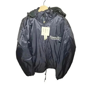 NWTVintage FARMER JOHN Windbreaker Jacket Health Safety 90s Navy Lined L
